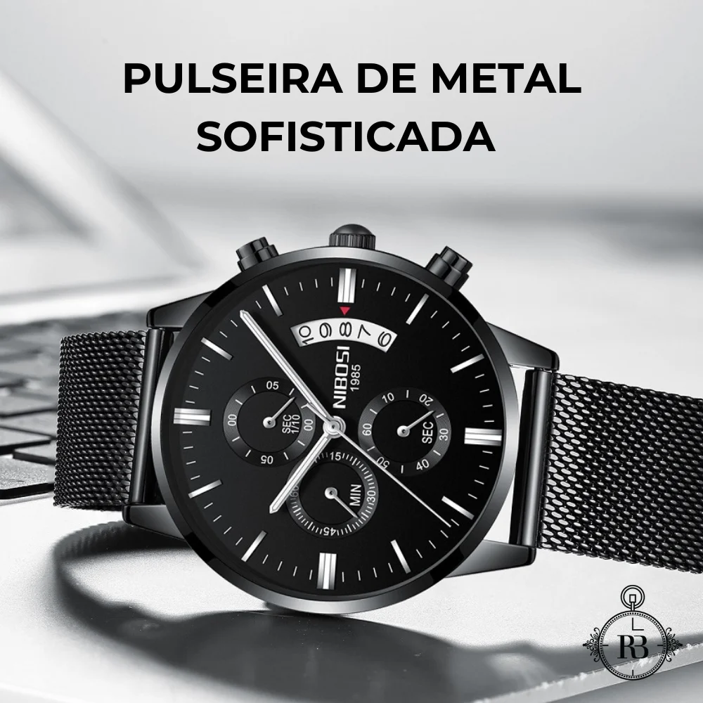 Relógio Nibosi Com Pulseira de Metal 0992